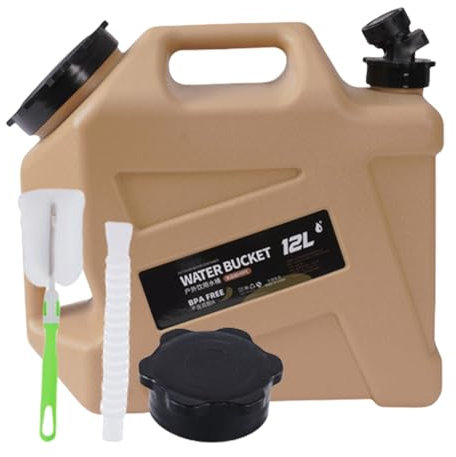 Bidón de agua de 12 litros, bidón de agua con grifo y asas, bidón de agua para camping, bidón de agua potable, bidón portátil multiusos para exteriores, furgonetas, caravanas