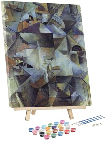 Paint by Numbers Kit for Adults - Samovar 1913 Painting by Kazimir Malevich - Framed and Easel Crafts DIY Paint by Numbers Kits for Beginners
