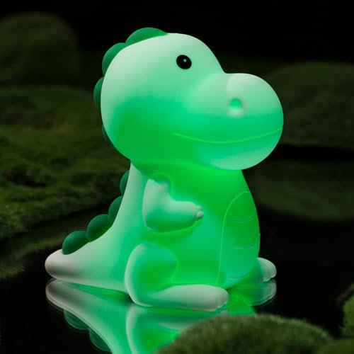 SMOORITA Nachtlicht für Kinder, Dinosaurier-Nachtlicht, Kinderlampen für Schlafzimmer Jungen, niedliche Lichter, Dinosaurier-Geschenke, Squishy Tierlampe, wiederaufladbar, Baby-Dino-Nachtlicht aus