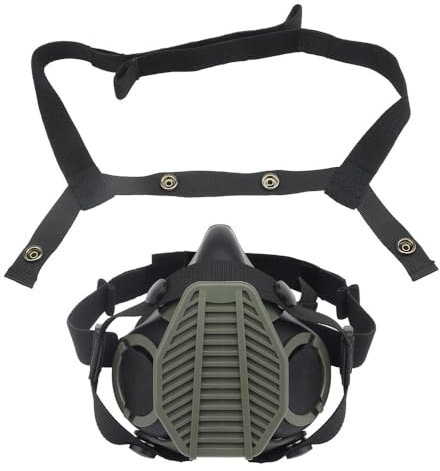Jungle Leopard Masque respiratoire Tactique Demi-Masque à gaz avec Filtre remplaçable for Airsoft Militaire(MA-119-OD)