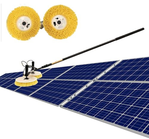 Elektrischer Solarmodul-Reiniger, rotierende Bürste zur Solarmodul-Reinigung, tragbare Teleskopstange zur Solarmodul-Reinigung, automatischer Doppelkopf-Wassersprüher(3.5M)