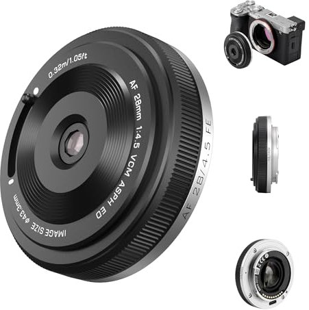VILTROX AF 28mm F4.5 f/4.5 FE Objectif pour Monture Sony E, Objectif Grand Angle Plein Cadre autofocus Compatible avec Les appareils Photo Sony E-Mount a7C a7SIII a7III a7RIII FX3 ZV-E10 a6700 a6600