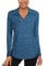 Akiooue Womens Long Sleeve Running Tops 1/4 Zip Up Quick Dry Gym Sports Tops Blue Black