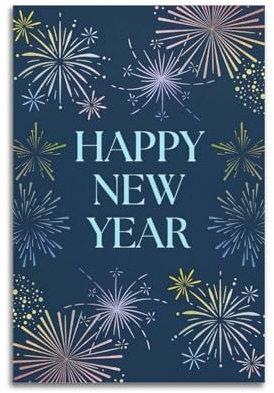 ZCJYMX Neujahrsposter mit blauer Schrift, Marvel-Poster, dekoratives Gemälde, Leinwand, Wandposter für Schlafzimmer, Dekoration und Kunstdruck, moderne Familie, 20 x 30 cm