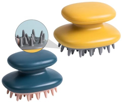 Healeved 2stücke Haarmassagegerät für Shampoo Haarmassagekamm Shampoobürste aus Hochwertigem Material Langlebig und Praktisch für Zuhause und Reisen Entfernt Schuppen und Fördert Haarwachst