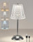 HARPER LIVING Rechargeable Table Lamp, LED Desk Lamp Battery Operated, 3 Colors and Dimmable, Bedside Reading Light Polished Chrome Finish, Cordless Touch Lamps for Bedroom Living Room Dining