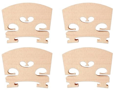 MIRKUZI Piezas y repuestos para instrumentos de cuerda Puente para violín de 4 piezas, de madera de arce, tamaño 4/4, piezas y accesorios para violín.