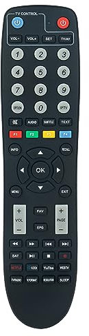 VINABTY SX RCU 03 Ersetzte Fernbedienung Passend für Octagon SX Series SX87 SX88 SX89 SX887 SX888 SX889 SF8008 Single Twin Combo, SFX6018,SFX6008, Schwarz