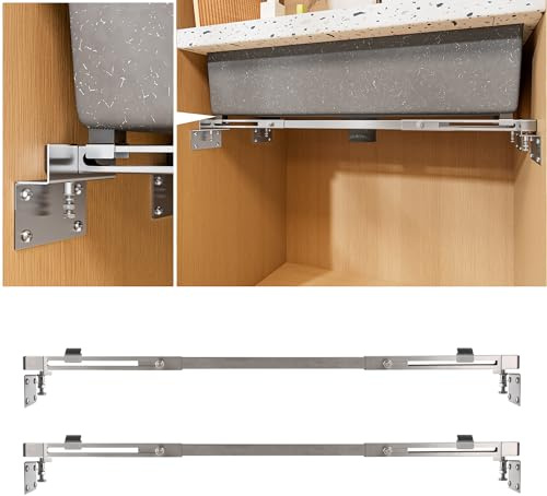TYESTAND CPT-4pro Upgrade Unterbau-Spülbeckenhalterungen, Edelstahl, verstellbare Stützen mit 4 Anti-Ausbuchtungs-Kits für robuste Unterbau-Küchenspüle (51–80 cm)