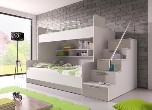 Luxusbetten24 Kinderhochbett Heaven Beige