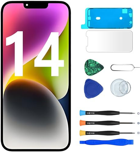 MP+ für iPhone 14 Display Reparaturset – LCD Bildschirm Ersatz mit 3D Touch & Vormontiertem Rahmen – inkl. Werkzeug & Kleber – DIY Touchscreen Reparaturkit