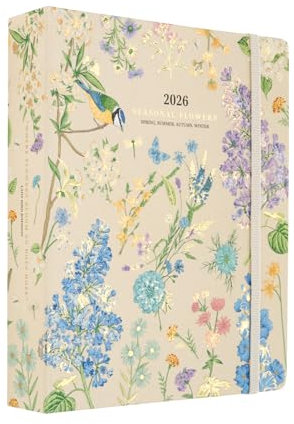 Kokonote Terminplaner 2025 2026 Planer Kalender 2026 Buchkalender Seasonal Flowers - Schülerkalender 2025/2026 Wochenplaner Schulplaner 2025 2026 Ringbuch - Aesthetic School Stuff