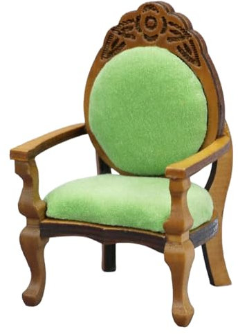 Puppenhaus Stuhl 1:12 Skala Vintage Dollhouse Sessel Realistische Puppenhaus Stuhl gepolsterte Holzmöbel DIY-freundliche Miniaturen