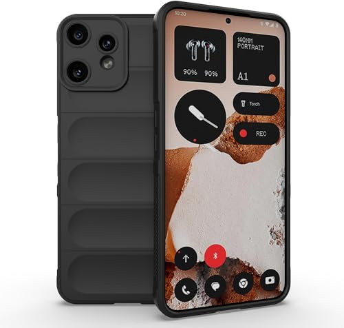 ESTH Liquid Silicone Case for Nothing CMF Phone 2 Pro with Anti-Germ Protection, Anti-Scratch Soft Microfiber Lining, High Resilience Gel Rubber Full Body Shockproof Cover, Black