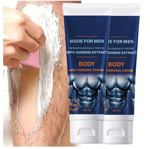 Enthaarungscreme für Männer 200G – Starkes Haar? Kein Problem! – Speziell für Brust, Rücken & Beine – Schnellwirkend & hautberuhigend