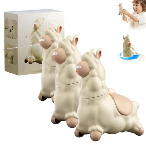 Interaktiver Alpaka-Wassersprüher, 2025 Neues spuckendes Lama-Wasserspielzeug, Tier-Wasserpistolen-Sprinkler, Richtungswechsel-Mini-Spritzpistolen-Blaster-Soaker-Spielzeug for Kinder im Sommer(3pcs)