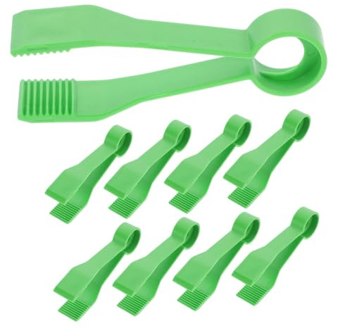 SOPOTUTU Pinces à Épiler pour Garçon et Filles en Plastique Vert, Lot de 10 | Jeu Éducatif Extérieur, Bords Lisses et Format Portable, pour Tri, Comptage et Motricité Fine