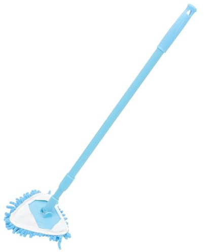 Abaodam Mop Triangolare Retrattile con Manico Lungo Rotante per Pulizia Pavimenti Scopa Lavapavimenti Multifunzionale per Angoli Difficili Completo per Casa Blu