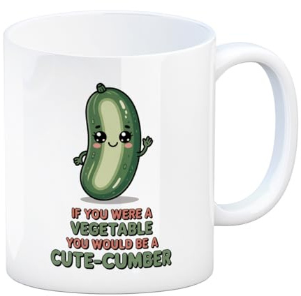 Kawaii Cucumber Cute-Cumber Mug for Coffee Fans Perfect for Office Humor and Unique Kitchen Decor