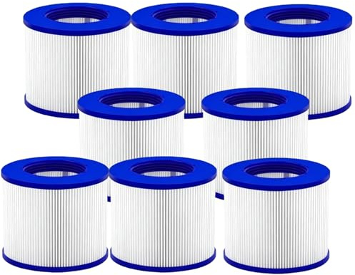 TIDGRD Cartouches filtrantes pour gonflables,Cartouches Filtre Spa a Visser 76 X 100 mm. pour Jacuzzi, Piscine Gonflable Filtre Spa (8 Pcs)