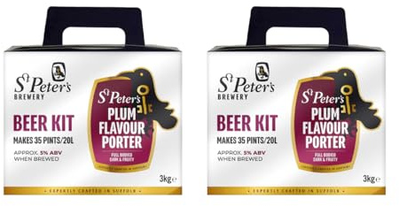 St Peter's Plum Porter Beer Kit 5% ABV 2 x 3kg | Brewed with damson and blackcurrant, followed by the distinctive fruitiness of plum in both flavour, giving the beer a.