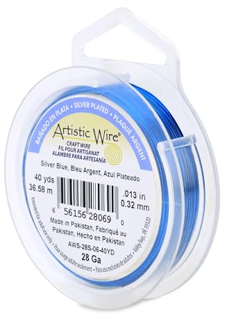 Beadalon 40-Yards Artistic 28-Gauge Silver Plated Wire, Blue