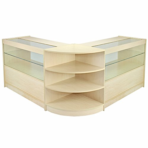 MonsterShop C1200 LM60 Orion Ladeneinrichtung Verkaufstheke Ladentheke Rezeption Empfang Ladentresen Verkaufstisch Kassentisch Empfangstresen Theke Tresen Vitrine Ahorn