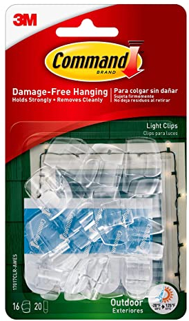 3M 17017CLR-AW Outdoor Light Clips, Foam Strip, Clear, 16-Pk. - Quantity 4