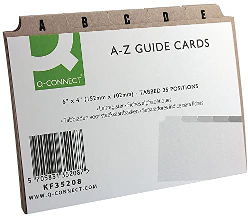 Q-Connect Guide Card 152x102mm A-Z Buff (25 Pack)
