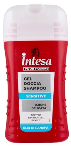 INTESA POUR HOMME | Sensitive Duschgel Shampoo, Sanfte Wirkung, mit Aloe und Hanföl, 250 ml