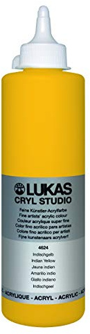 LUKAS Cryl Studio 500ml Premium Quality Acrylic Paint - Indian Yellow