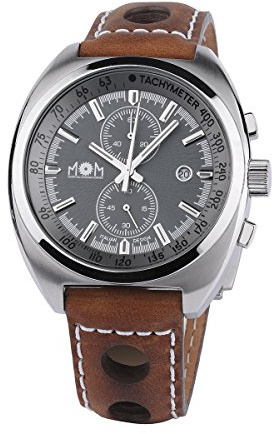M.O.M. Manifattura Orologiaia Modenese Quarz-Chronograph für Herren mit Lederarmband