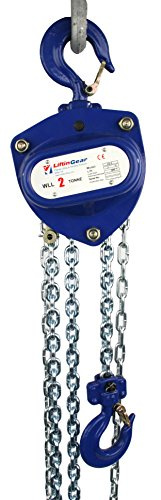 LiftinGear 2000kg Chain Block Lifting Tackle Crane Hoist Manual Gantry Hand Pulley 3-30mtr Lift Height (10mtr)