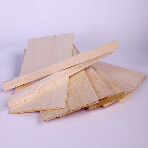 BCreative® Balsaholz für Kinder, Modellbau und Bastelarbeiten, leicht, 8 verschiedene Größen