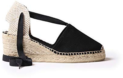 Espadrillas da Donna in Tela di Cotone - Valencia - Nero, 37 EU