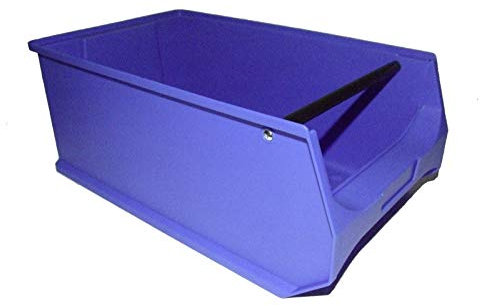 Sichtlagerbox Gr. 5 blau 500x300x200 mm mit Griffstange Stapelbox Made in Germany 4 Stück