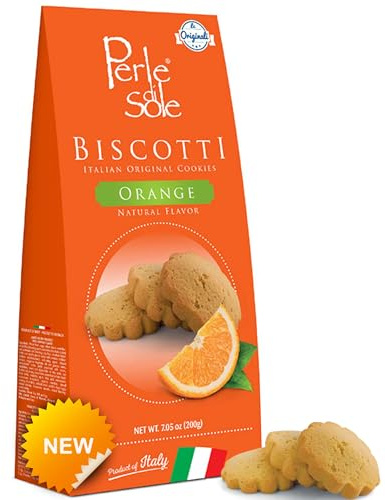 Perle di Sole – Biscotti all’Arancia, 200 g. | Fragranti Biscotti Artigianali al Gusto di Arancia – Linea Break Time, Dolcezza Mediterranea e Gusto Autentico Made in Italy