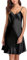 Vlazom Nuisette Femme Sexy Satin Chemise de Nuit Courte Bretelles Reglables Robe de Nuit,L, Style A-Noir