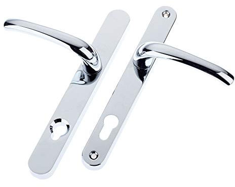 Yale Platinum Security Polished Chrome Effect External Curved Key Lock Door Handle 92mm/215mm TS007 2