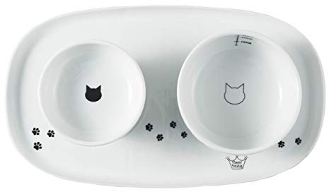 NECO ICHI CATS FIRST Necoichi Raised Cat Food Bowl, Stress Free, Backflow Prevention, Dishwasher and Microwave Safe, Lead & Cadmium Free, Made to FDA/EC&ECC European Standard (Cat, Complete Set)