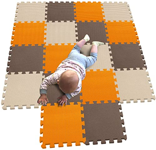 MQIAOHAM® 18 Stücke Baby puzzelmatten für Babys spielmatte Kinder puzzlematte Teppich G301018-102106110