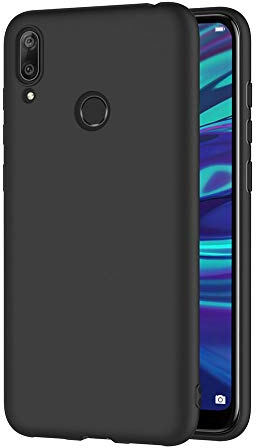 AICEK Compatible Huawei Y7 2019 Hülle, Schwarz Silikon Schutzhülle für Y7 2019 Case TPU Bumper Huawei Y7 2019 Handyhülle (6,26 Zoll)