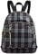 YANAIER Damen Mini Rucksack Wasserdichte Nylon Klein Anti-Diebstahl Daypack beiläufige Spielraum Tagesrucksack Mädchen Schultertaschen Schwarzes Plaid