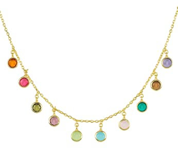 LATELITA Florence Multi Coloured Gemstone Necklace Gold