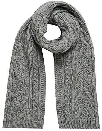 Superdry Womens LANNAH Cable Fashion Scarf, Grey Marl, OS