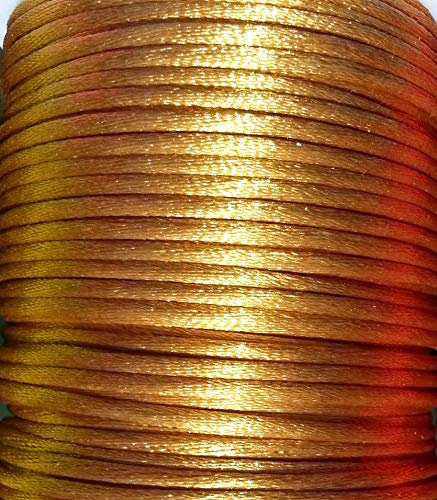 Satin Cord 2mm Rattail Knotting Thread 30m Sewing Craft Bracelet Making (Gold)