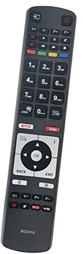ALLIMITY RC4318P RC4318 Telecomando Sostituisci per Telefunken 4K UHD TV 55DTU652 D32F289M4CWII D32H287M4CWI D32H289N4CWI XU43E512 D55U297N4CWH D49U700M4CWH D50U600M4CWII L55U405N4CWH