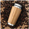 PRECORN Stylischer Kaffeebecher 450 ml aus Edelstahl umweltfreundlich Coffee to go Becher in edlem Design doppelwandig aus Bambus