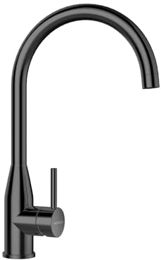 Schock 559000GUM Küchenarmatur Kavus in Gunmetal – beschichtete Hochdruck-Armatur mit Festauslauf, ultraleisem Wasserstrahl und hoher Auslaufposition