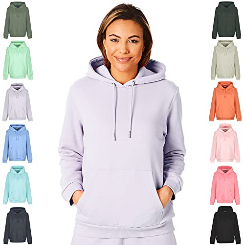 Light & Shade LSLSWT005 Top in Felpa con Cappuccio Super Soft Touch Loungewear da Donna, Lavanda, M